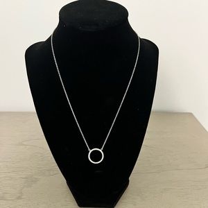 Round CZ diamond necklace in Sterling silver
